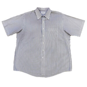 𝅺3/$20 Arrow Fairfield Navy Blue Stripes Button-Up Shirt